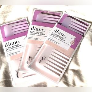 3 - Diane oil-infused detangler comb, 6-inch, white, DBC025